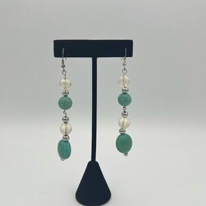 Handmade Turquoise & Silver Dangle Earrings | Lightweight Artisan Style